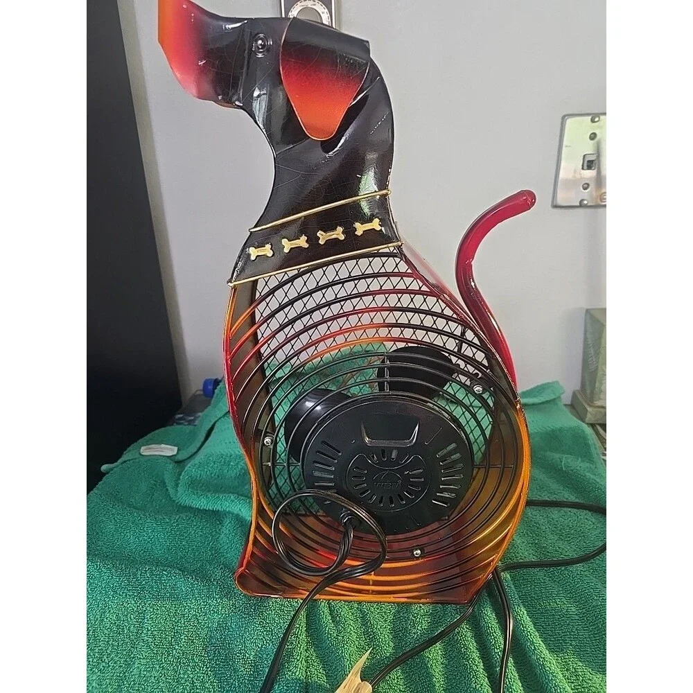 DECO BREEZE Decorative Dog Figurine Metal Electric Fan - 18" - Picture 6 of 8